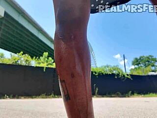 Yo, how does this pretty Memphis girl handle deepthroating that big black cock outdoors?