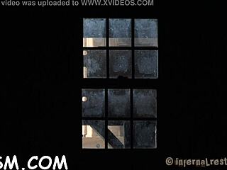 Captivating brunette floosy starts with wet pussy vibrator action in BDSM fetish slave play.