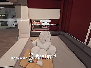 Horny man fucks and creampies me hard in Roblox condo game sex.