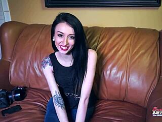 Horny blonde Hannah and cute brunette Olyssia share sucking and riding the same cock in a surprising twist.