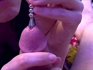 extreme sounding drips pre-cum during intense cock rub and swap