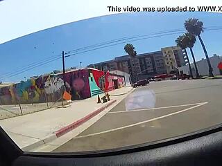 i slobber deep on this huge bbc outdoors by the car pov