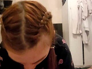 redhead roommate grabs my cock for dirty deepthroat spit cum mess