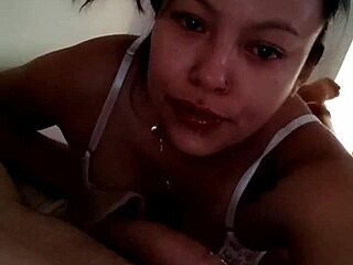 check out this real homemade latina teen deepthroat blowjob cum swallow action