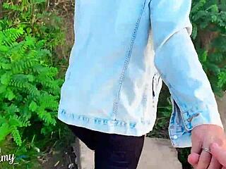 Blonde Teen Sucks Handjobs Big Cock Outdoor POV Sloppy