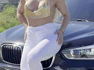 Blonde bombshell rides double penetration in USA style