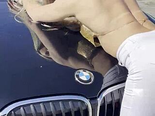 Blonde bombshell rides double penetration in USA style