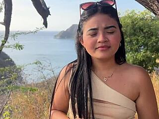 cute latina teen tourist cheats on husband with stranger's monster cock for cash and cum