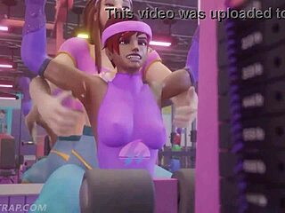 shadow training with brigitte in her gym licking pussy kissing tits horny