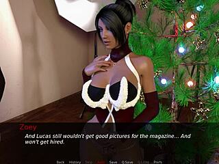 Monster black cock blasts big tits in zoey's intense christmas blowjob gift