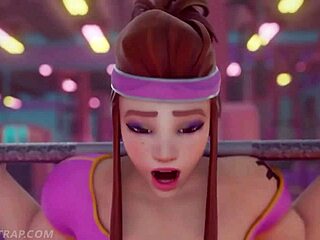 shadow training with brigitte in her gym licking pussy kissing tits horny