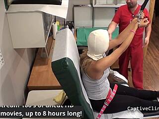 maria spreads small tits in latex gloves for screaming orgasm backstage