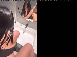 Risky, wanna fuck this horny Colombian teen raw in the mall bathroom? She craves it!