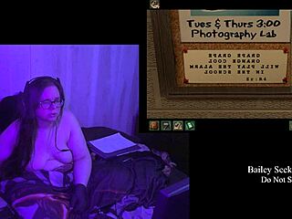 Brunette BBW bares big natural tits in naked remaster play