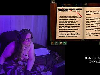 Brunette BBW bares big natural tits in naked remaster play