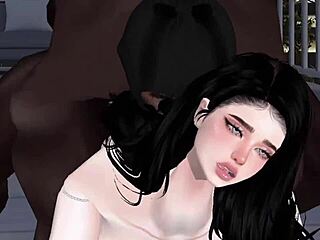 thick asian slut rides big black cock cowgirl bouncing her wet pussy and huge tits hard