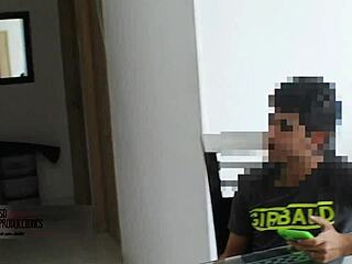 brunette latina hermanastra bends over for monster bbc deepthroat doggystyle homemade creampie