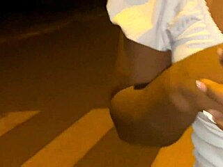 Brazilian neighbor flashes sexy ass outdoors after street persuasion