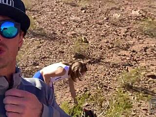 Fucking and SUCKING outdoors in public with big tits bouncing and asses shaking to orgasm