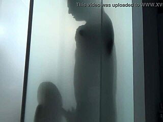 hey check out this sexy teen giving a steamy shower blowjob