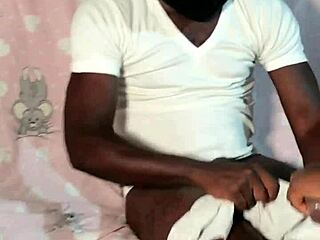 Ebony milf strokes massive bbc cock with sloppy wet handjob grips