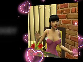 wife and old friend share asian cuckold desk fuck in cartoon threesome?