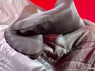 my anthracite nylon feet rubbing so close to your face... wanna feel?