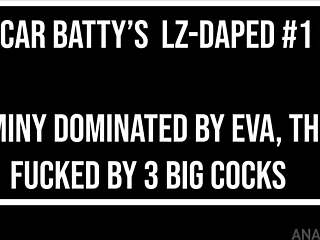 Jasminy Villar dominated by Eva then DAP fucked fisted anally by three huge dicks with spit ATM