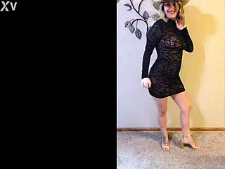 Scarlettraven rips clothes in intense homemade milf striptease