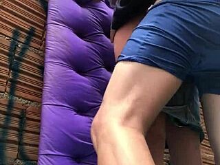 eating this married chick's ass with a sex toy right in the favela 🔥🍑