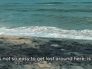 Lost beach girl rescued by horny tour guide