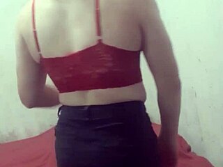 Carolcross crossdresses as prostitute lifting miniskirt over lingerie-clad ass