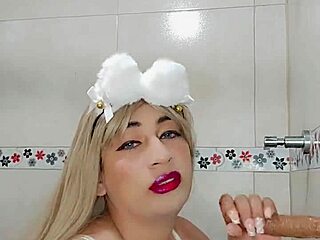 hot transsexual chick rams her cock deep in crossdressing action