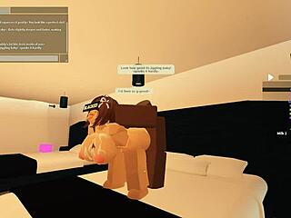 roblox slut squirts on big black cock in rough anal riding