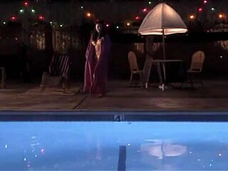 Skinny Asian babe skinnydips nude by the pool so teasingly sexy