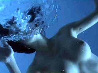 Skinny Asian babe skinnydips nude by the pool so teasingly sexy