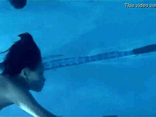 Skinny Asian babe skinnydips nude by the pool so teasingly sexy