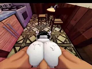 Wife cooks meal then bends for my monster cock in her big ass