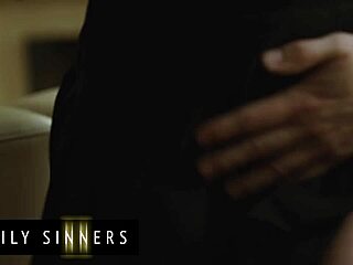 Blonde Stepsister Moans Wildly from Stepbrother's Shaved Pussy Fingering and Rubbing!