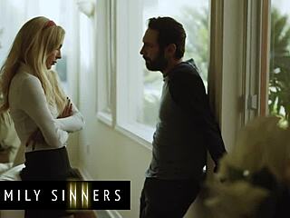 Blonde Stepsister Moans Wildly from Stepbrother's Shaved Pussy Fingering and Rubbing!