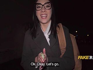 Med Student From Barcelona Picked Up For Outdoor Public Fuck Glasses Nerd Flashing Perky Tits Cowgirl Ride