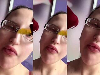 wanna hear me chew this huge food messily with glasses on?