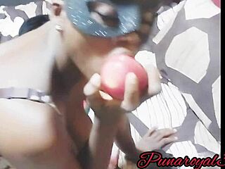 sexy amateur shakes her juicy ass in teasing halloween costume play