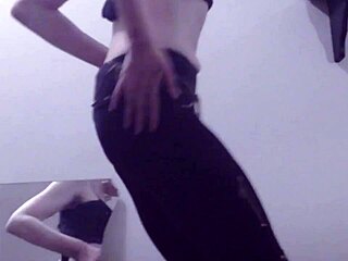 sexy teen cass dances solo stripping clothes ripped off wild