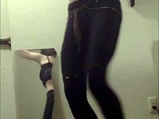 sexy teen cass dances solo stripping clothes ripped off wild