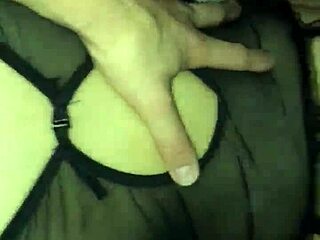 Fucking my sexy girlfriend's ass with buttplug while she wears lingerie and cums hard