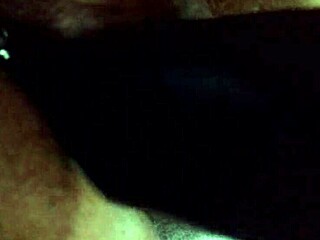 wife teases wet hole with thick homemade dildo play