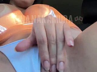 Vigilante pounds hot japanese babe's pussy in public parking lot pov big black cock cum