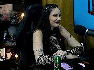 Victoria Camargo's sensual strip ignites raging hard-on in public podcast!