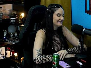 Victoria Camargo's sensual strip ignites raging hard-on in public podcast!